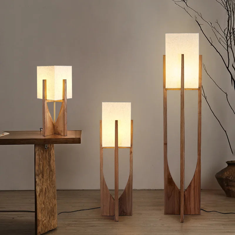 Rustic Wood LED Pendant Light Natural Oak Finish - Lusomart