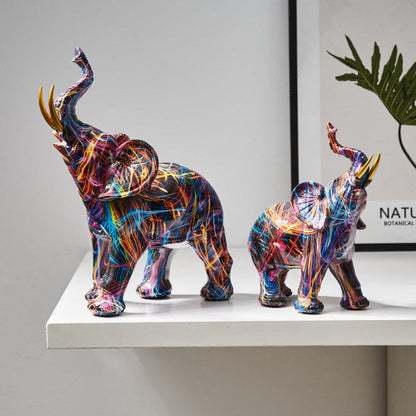 White Hand Painted Elephant Figurine