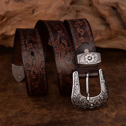Rustic Leather Cowboy Belt
