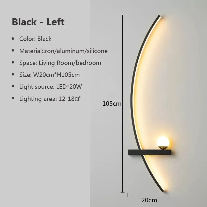 Modern Gold and Black Metal Outdoor Wall Lamp