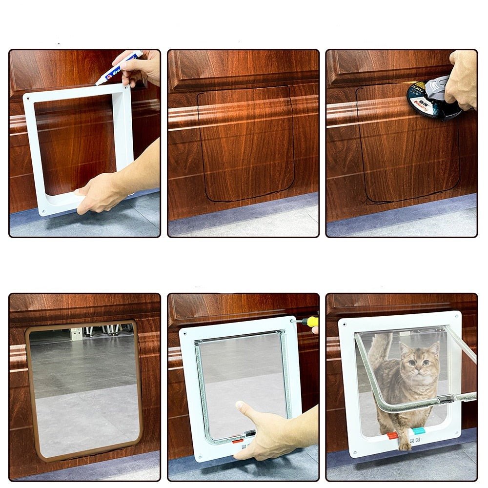 SafeFold - Versatile Folding Door with 4-Way Cat Flap & Security Closure 2
