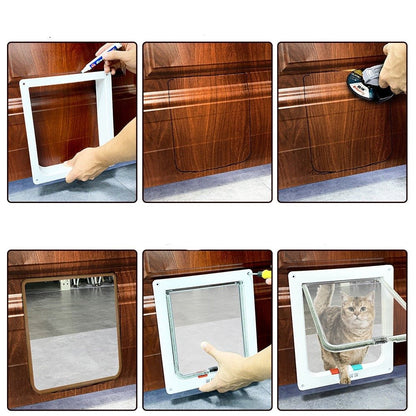 SafeFold - Versatile Folding Door with 4-Way Cat Flap & Security Closure 2