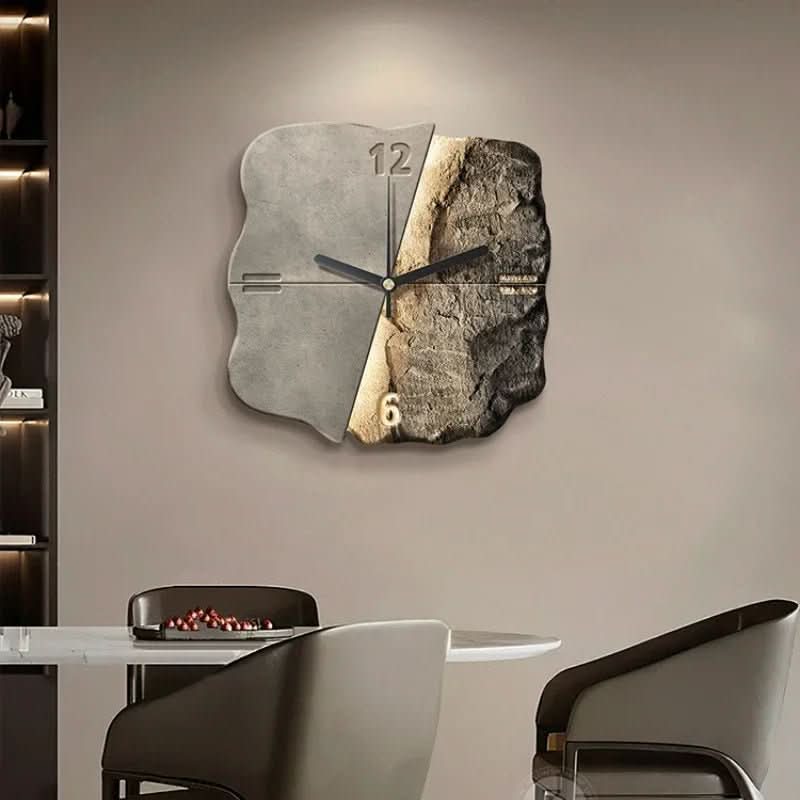 SandstoneElegance | Large Modern 3D Relief Silent Wall Clock 20-Inch 4