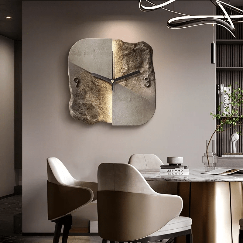 SandstoneElegance | Large Modern 3D Relief Silent Wall Clock 20-Inch 6