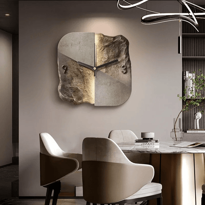 SandstoneElegance | Large Modern 3D Relief Silent Wall Clock 20-Inch 6