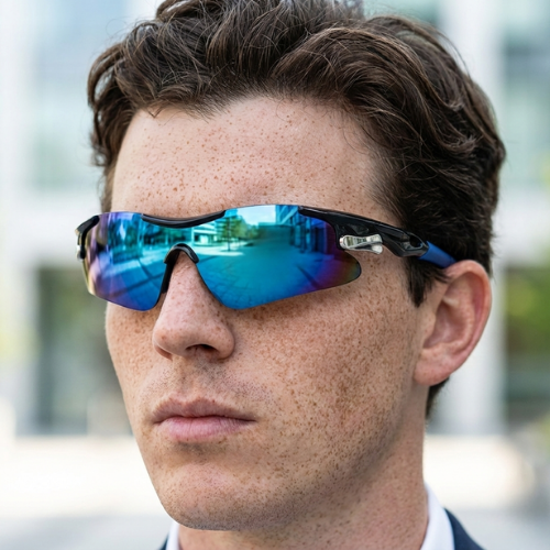 Sporty Wraparound Sunglasses with UV Protection