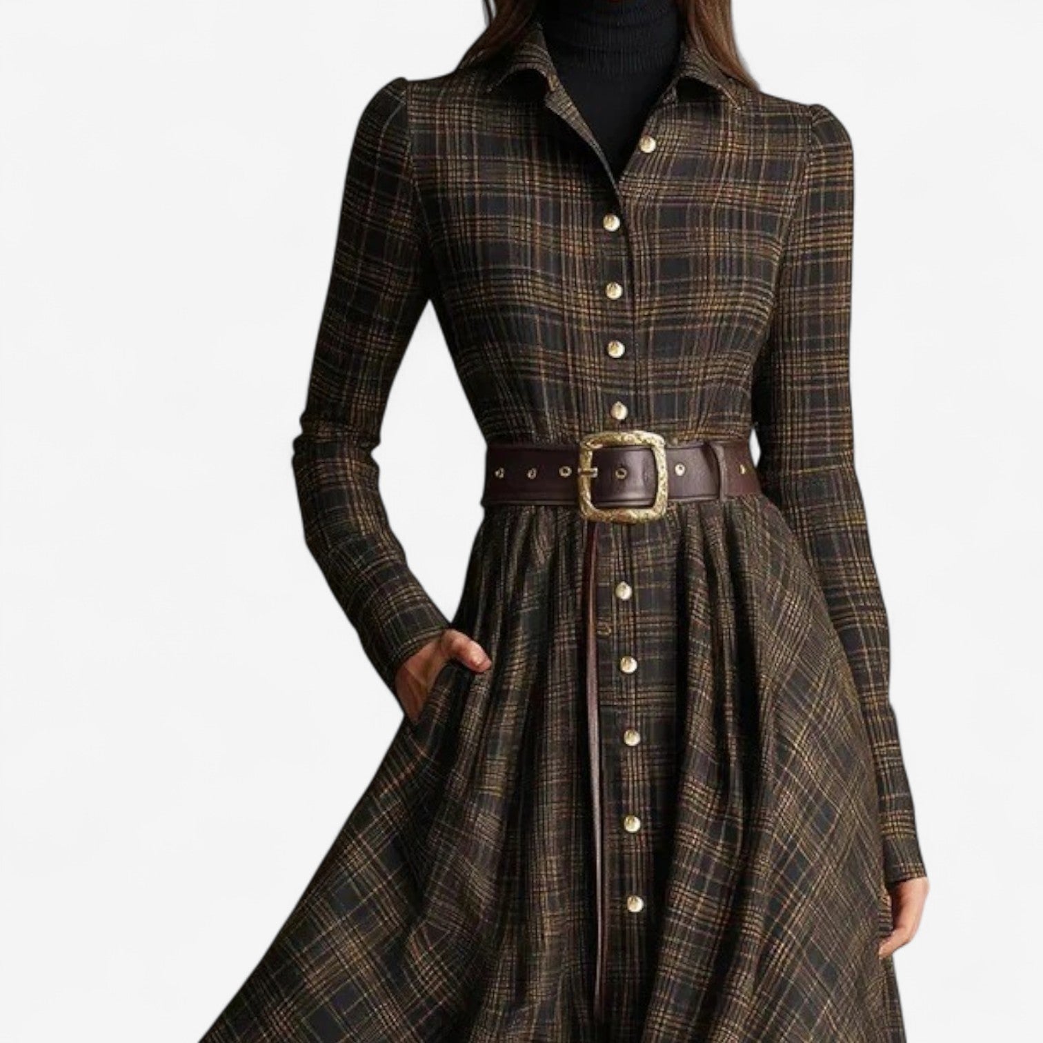 Sarah Collection | Long Sleeve Maxi Dress with Flattering Belt – Elegant Design for Timeless Style 3