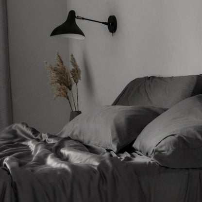 Soft Grey Bamboo Pillowcase Set with Anti Odor Protection