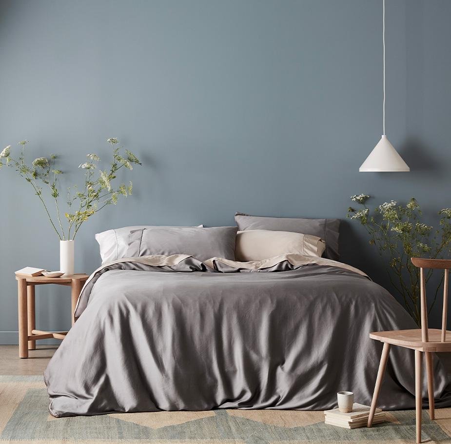 Soft Grey Bamboo Pillowcase Set with Anti Odor Protection