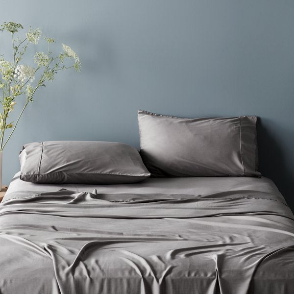 Soft Grey Bamboo Pillowcase Set with Anti Odor Protection - Lusomart