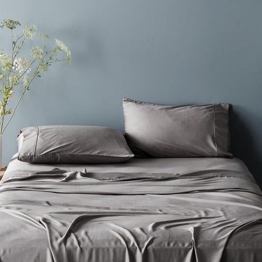 Soft Grey Bamboo Pillowcase Set with Anti Odor Protection - Lusomart