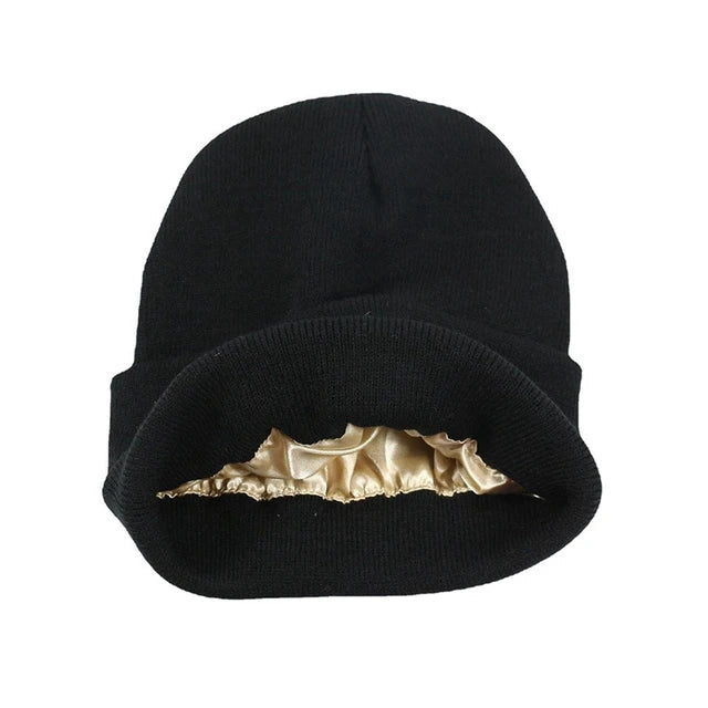 Soft Fleece Lined Satin Winter Beanie - Lusomart