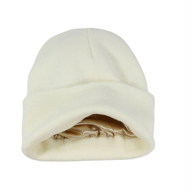 SatinShield | Cozy Warm Knitted Satin Lined Winter Hat 1