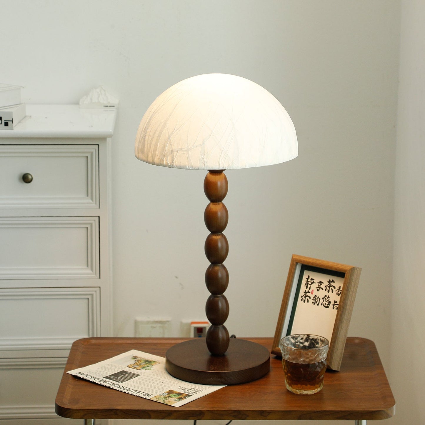 Natural Wood Asian Style Table Light
