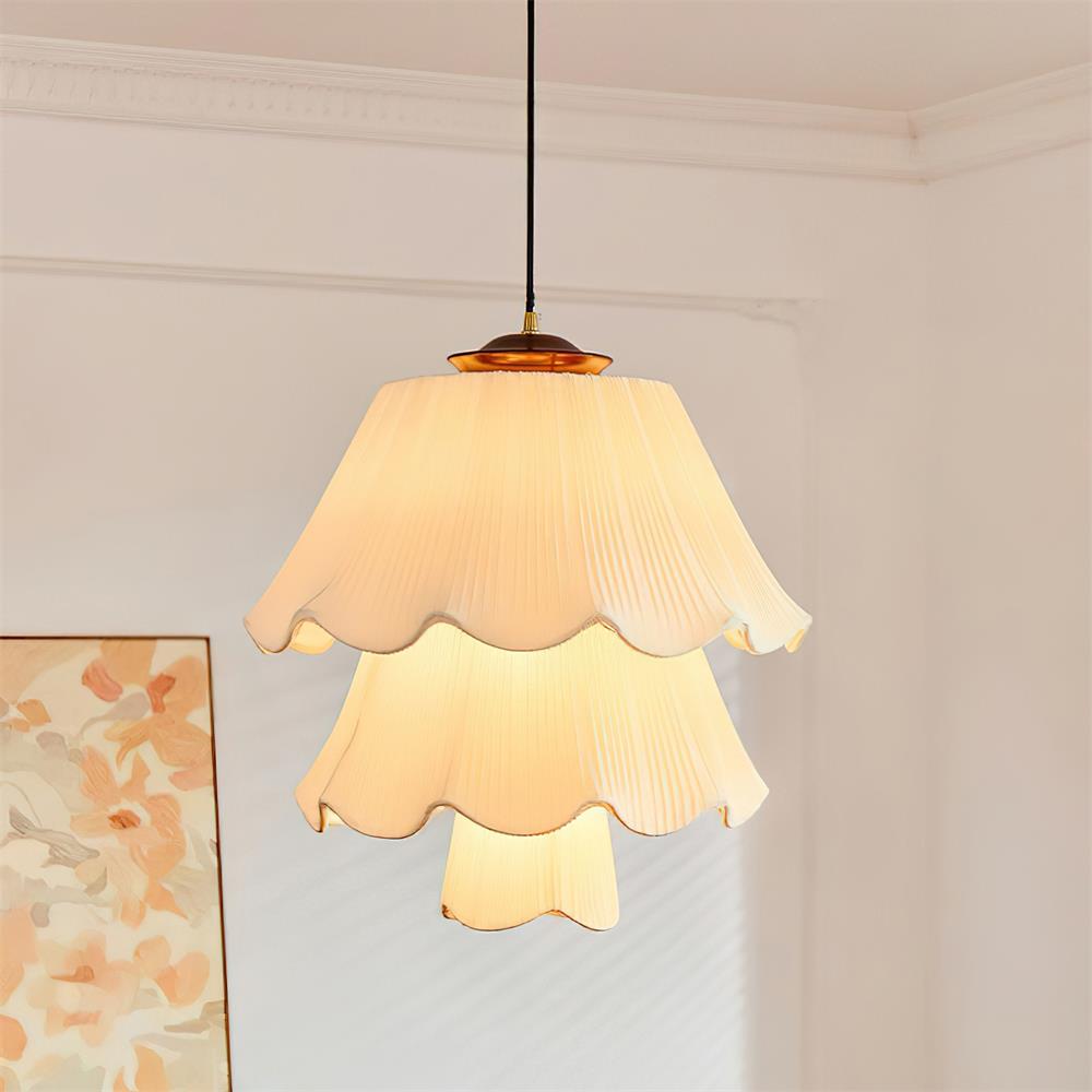 Savena | Elegant Pleated Fabric Kitchen Pendant Lighting for Cozy Interiors 3