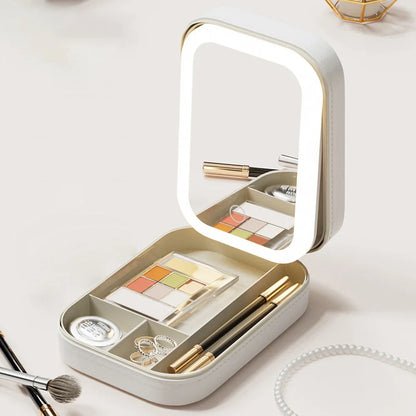 Portable Travel Makeup Case with LED Light