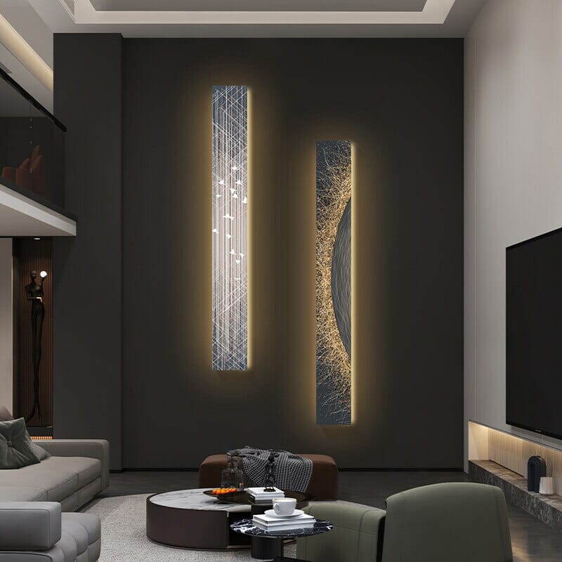 Rustic Fabric Panel Wall Light