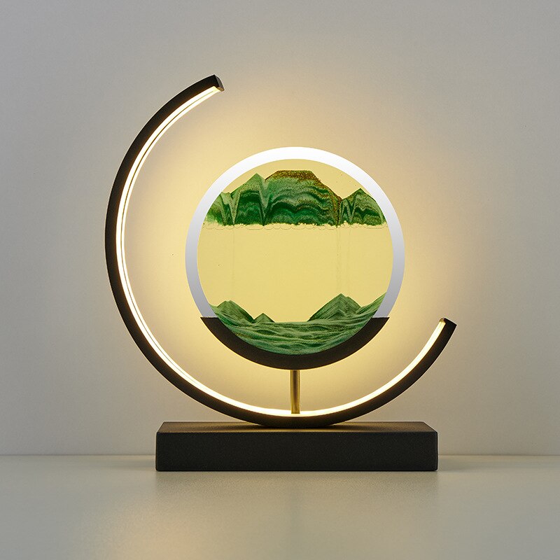 Calming Desert Scene Table Lamp With Moving Sand Design