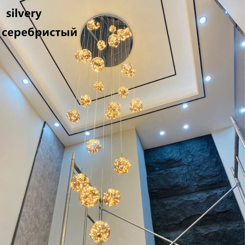 Elegant Glass Globe Stairway Lighting Fixture
