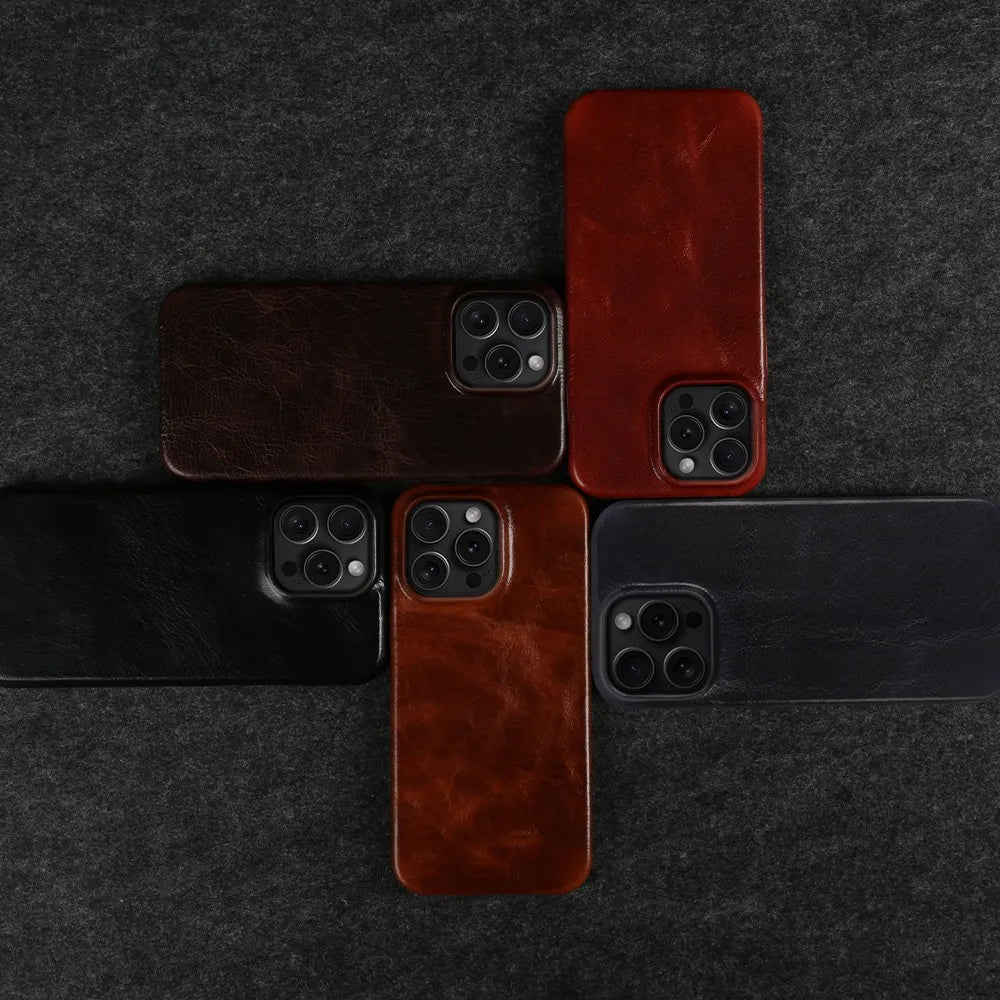 Premium Real Leather iPhone Cover Handcrafted Cowhide
