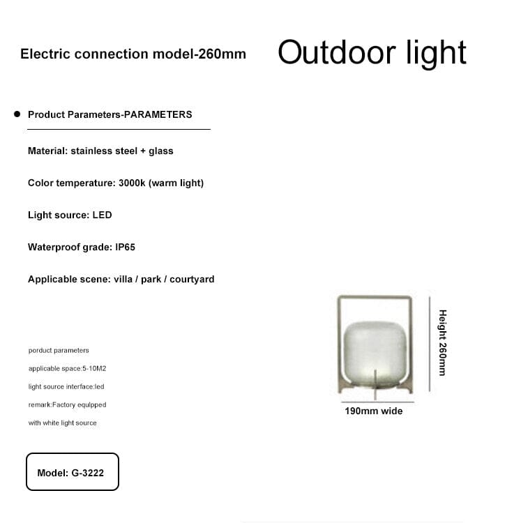 Outdoor Patio Lights Waterproof Steel And Glass