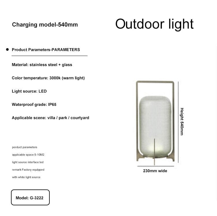 Outdoor Patio Lights Waterproof Steel And Glass