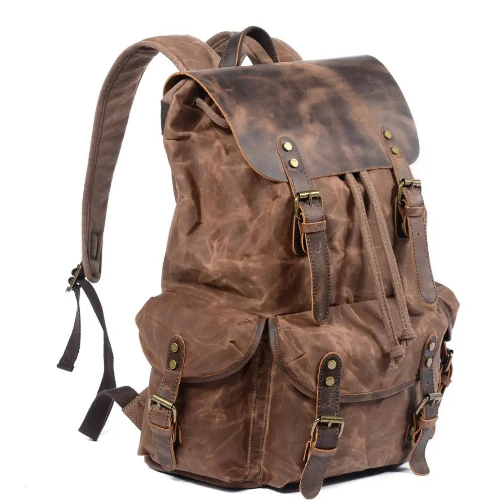 Durable Hiking Leather Backpack
