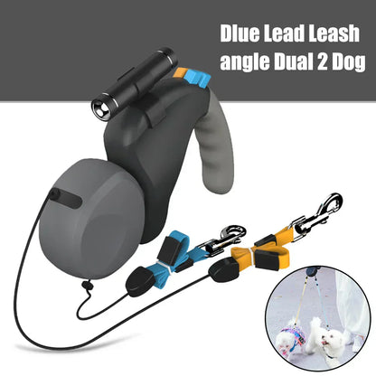 Dual Dog Retractable Walking Leash 360° Spin