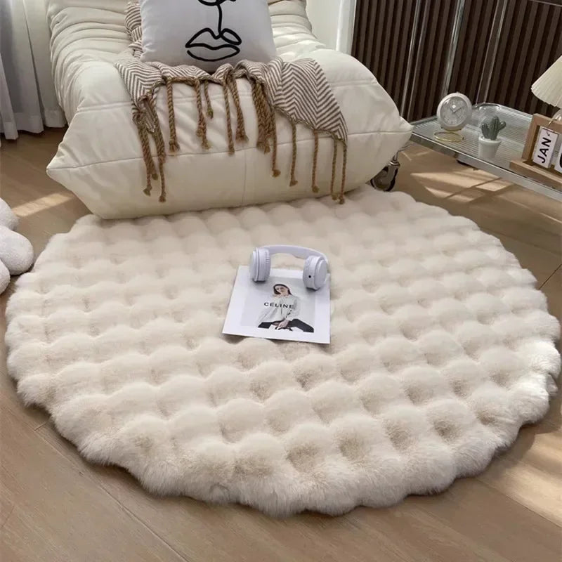 Soft Circular Rug in Scandinavian Design - Lusomart