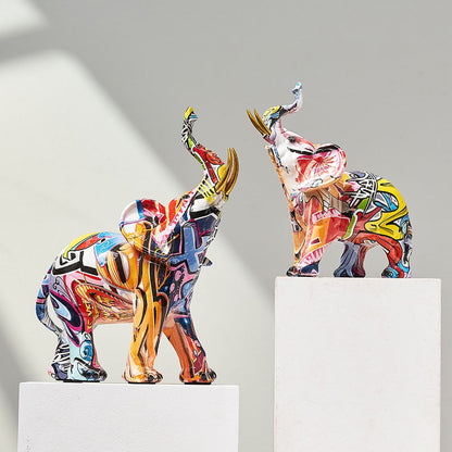 White Hand Painted Elephant Figurine - Lusomart