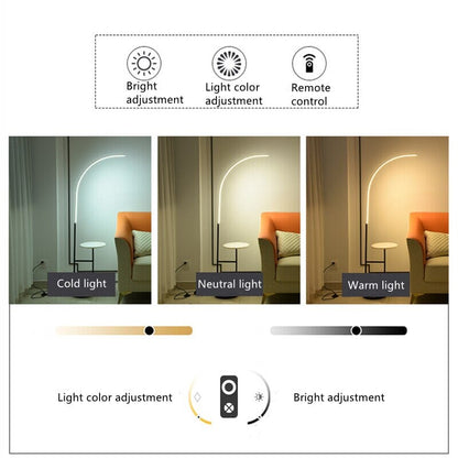Elegant Floor Lamp with Stone Base