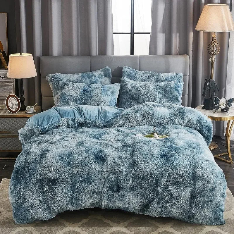 Soft Luxe Duvet Cover With Fuzzy Faux Fur Trim