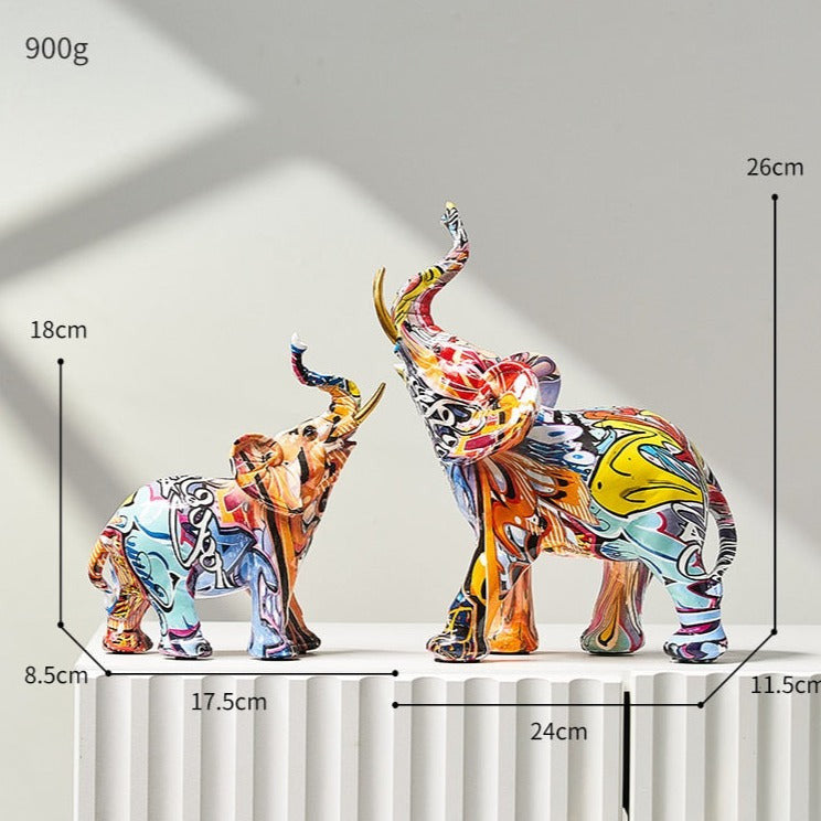 White Hand Painted Elephant Figurine