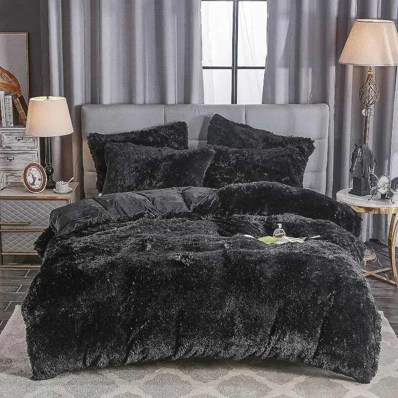 Soft Luxe Duvet Cover With Fuzzy Faux Fur Trim