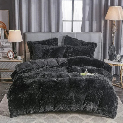 Soft Luxe Duvet Cover With Fuzzy Faux Fur Trim