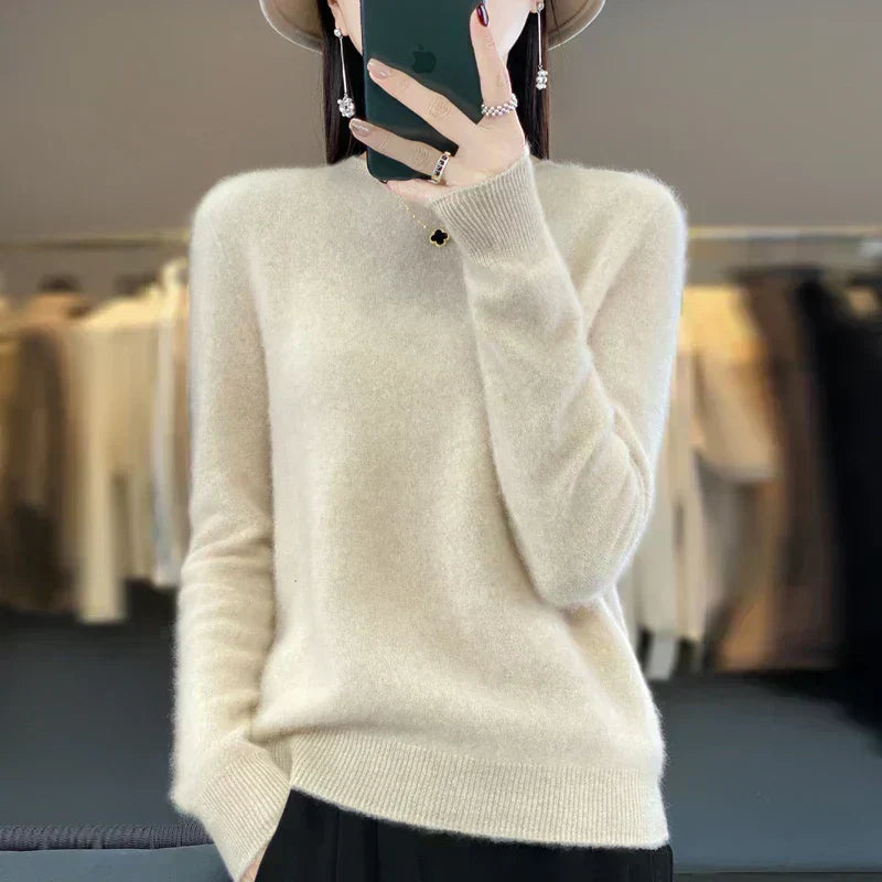 Pure Wool Crew Neck Sweater for Women