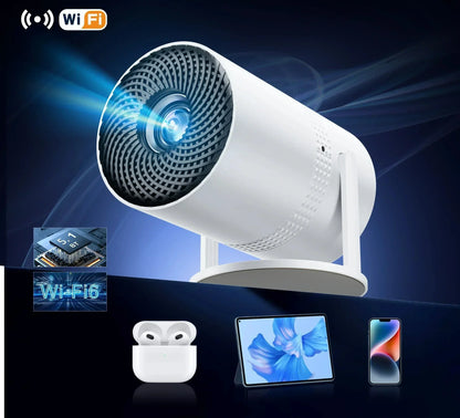 Compact 720p HD Portable Home Projector with Wi-Fi and Bluetooth