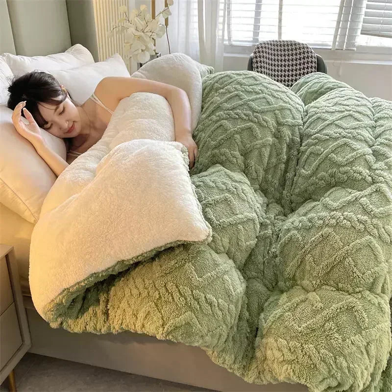 Plush Lamb Cashmere Heavy Weighted Winter Blanket - Lusomart