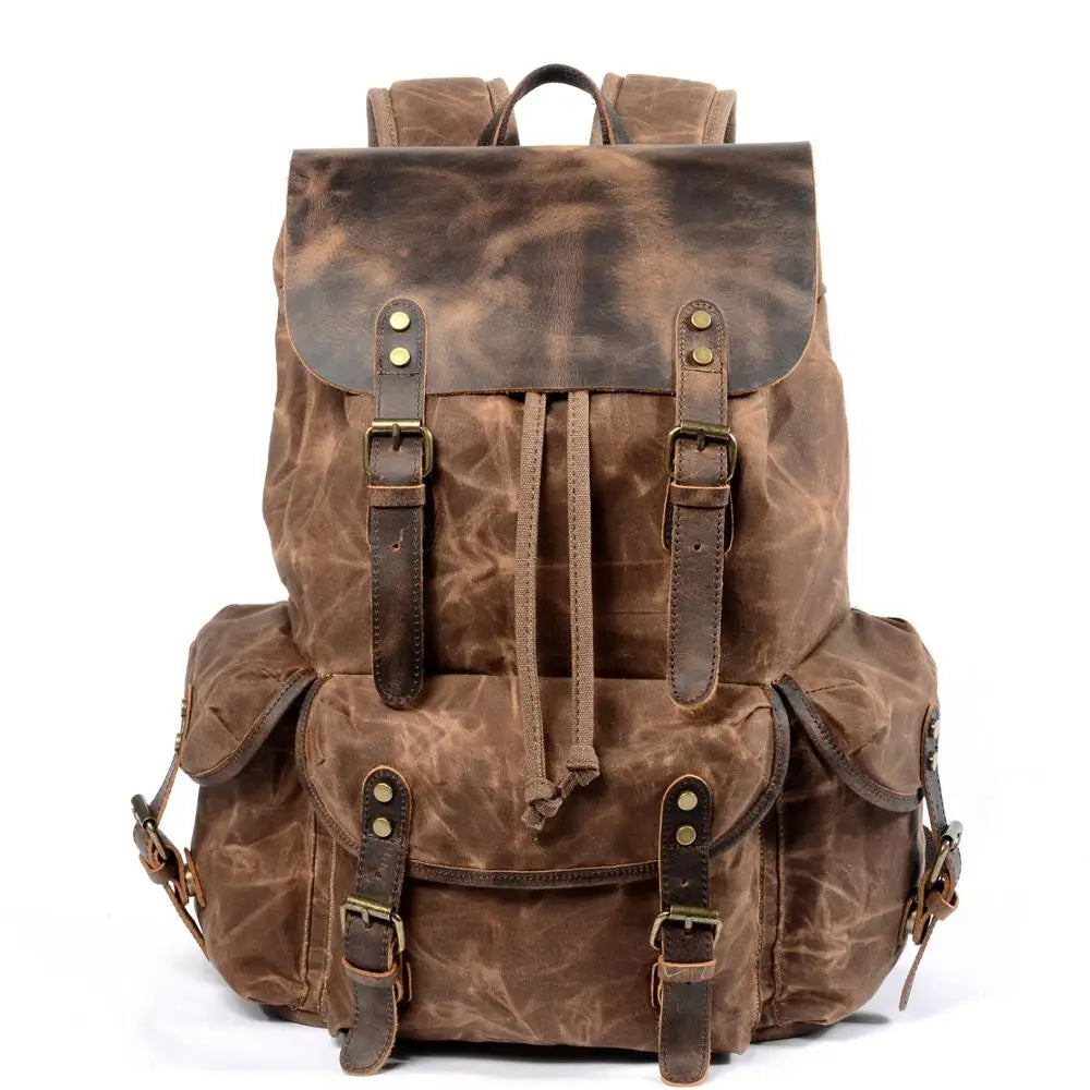 Durable Hiking Leather Backpack
