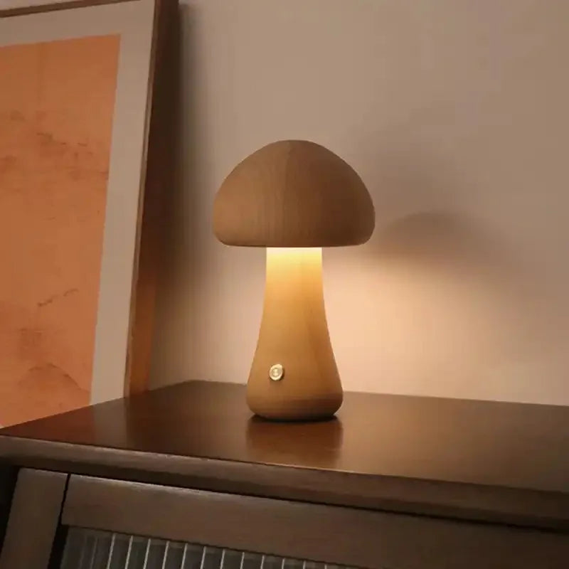 Soft Glow Mushroom LED Table Lamp with Dimmer