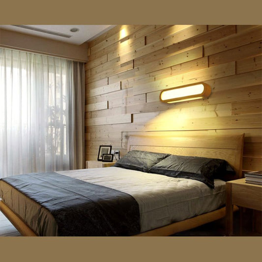Rustic Wooden Wall Lamp With Soft LED Lighting - Lusomart