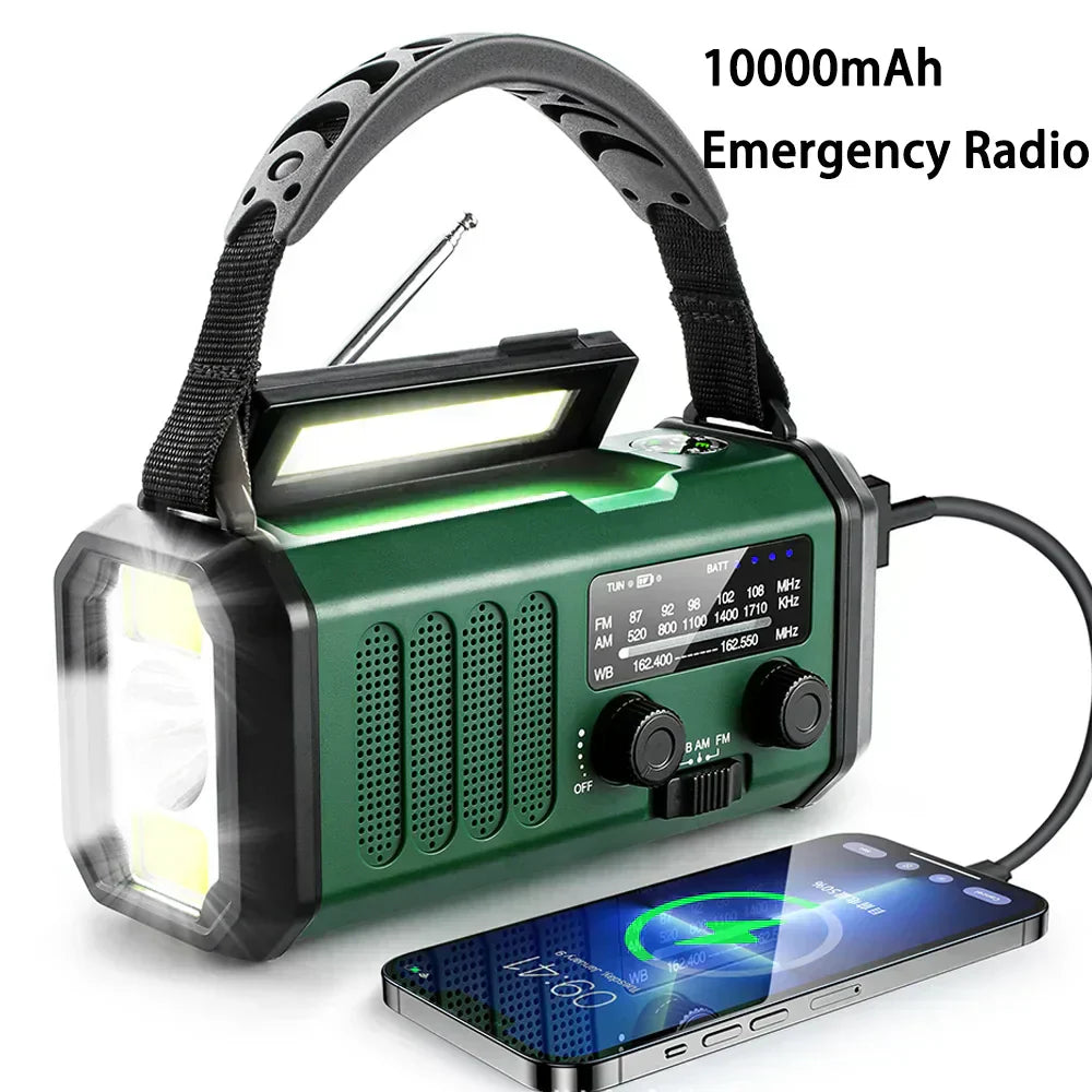Portable Solar Crank NOAA Radio Power Bank Charger
