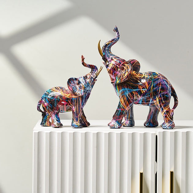 White Hand Painted Elephant Figurine