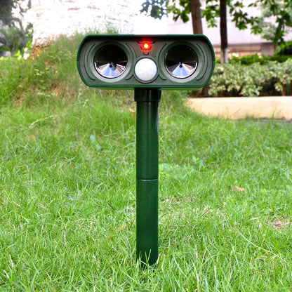 Outdoor Solar Powered Animal Repellent With Strobe Light