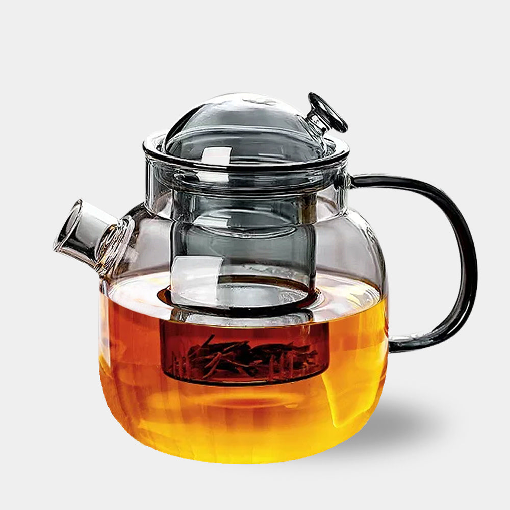 Clear Glass Tea Infuser Pot - 680ml Large Teapot - Lusomart