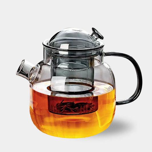 Clear Glass Tea Infuser Pot - 680ml Large Teapot - Lusomart