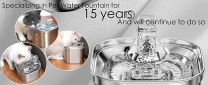 Pet Stainless Steel Automatic Cat Water Fountain