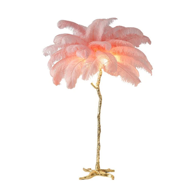Luxury Copper Feather Standard Lamp