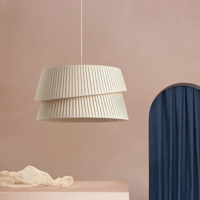Simple Linen Shade Chandelier