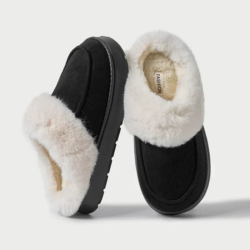 Warm Men's Fleece Slippers Non Slip Comfortable - Lusomart